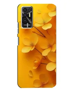 Чехол для TECNO Pova 2 (LE7n) с картинкой «Золотые лепестки»