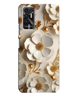Чехол для TECNO Pova 2 (LE7n) с картинкой «Белие бумажние  цвети»