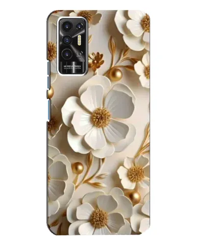 Чехол для TECNO Pova 2 (LE7n) с картинкой «Белие бумажние  цвети»