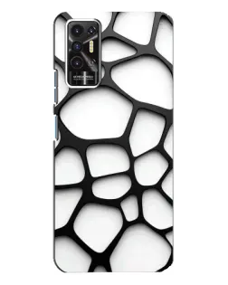 Чехол для TECNO Pova 2 (LE7n) с картинкой «Белая объемная сетка»