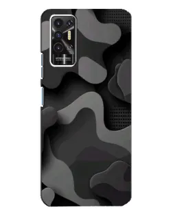 Чехол для TECNO Pova 2 (LE7n) с картинкой «Темный абстрактный камуфляж»