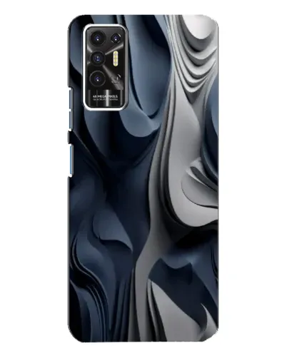 Чехол для TECNO Pova 2 (LE7n) с картинкой «Объемные синие складки» Чехол для TECNO Pova 2 (LE7n) с картинкой «Объемные синие складки»