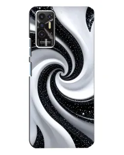 Чехол для TECNO Pova 2 (LE7n) с картинкой «Черно-белая спираль»