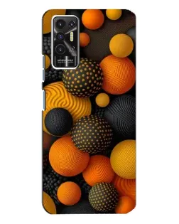 Чехол для TECNO Pova 2 (LE7n) с картинкой «Объемные оранжевые сферы»