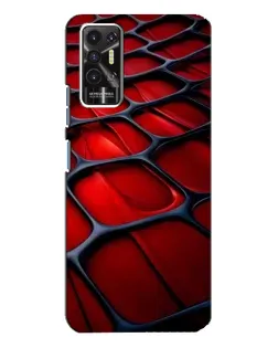 Чехол для TECNO Pova 2 (LE7n) с картинкой «Красная глянцевая сетка»