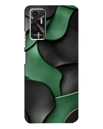 Чехол для TECNO Pova 2 (LE7n) с картинкой «Зеленые кожаные волны» Чехол для TECNO Pova 2 (LE7n) с картинкой «Зеленые кожаные волны»