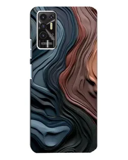 Чехол для TECNO Pova 2 (LE7n) с картинкой «Цветные волны каньона»