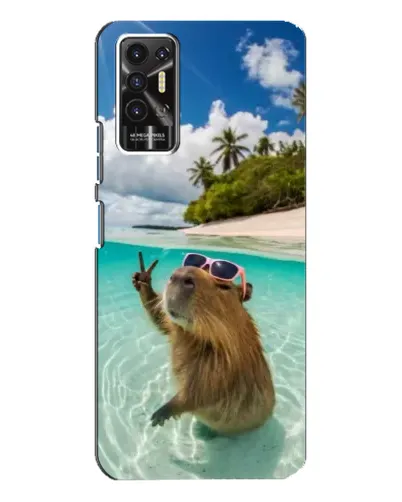 Чехол для TECNO Pova 2 (LE7n) с картинкой «Капибара на море» Чехол для TECNO Pova 2 (LE7n) с картинкой «Капибара на море»