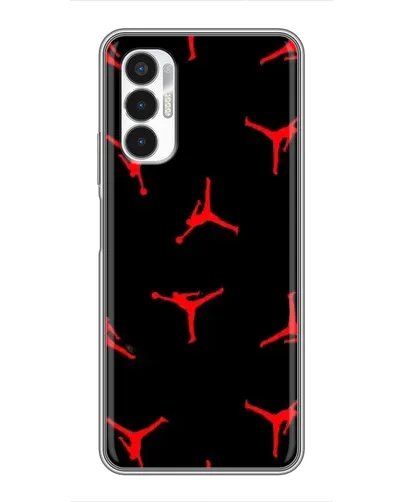 Чехол для TECNO POVA 3 (LF7n) с картинкой «Jordan Red Pattern»