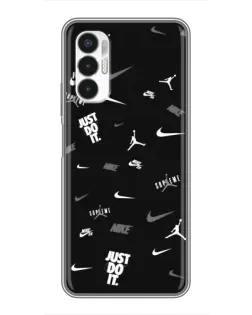 Чехол для TECNO POVA 3 (LF7n) с картинкой «Nike Black Pattern» Чехол для TECNO POVA 3 (LF7n) с картинкой «Nike Black Pattern»