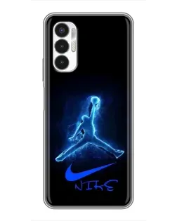 Чехол для TECNO POVA 3 (LF7n) с картинкой «Jordan Neon Blue» Чехол для TECNO POVA 3 (LF7n) с картинкой «Jordan Neon Blue»