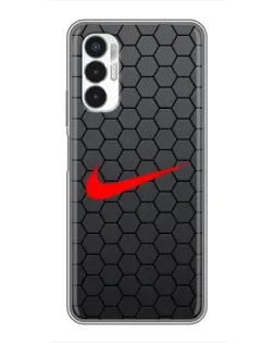 Чехол для TECNO POVA 3 (LF7n) с картинкой «Nike — карбоновая сетка» Чехол для TECNO POVA 3 (LF7n) с картинкой «Nike — карбоновая сетка»