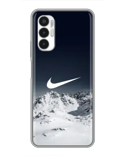 Чехол для TECNO POVA 3 (LF7n) с картинкой «Nike — зимние горы» Чехол для TECNO POVA 3 (LF7n) с картинкой «Nike — зимние горы»