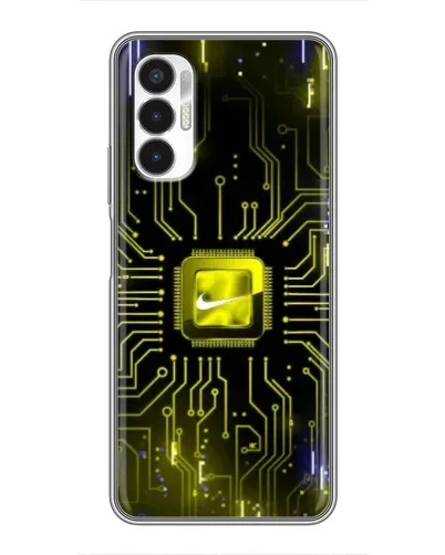 Чехол для TECNO POVA 3 (LF7n) с картинкой «Nike — золотая искра» Чехол для TECNO POVA 3 (LF7n) с картинкой «Nike — золотая искра»