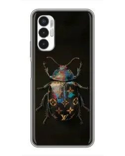 Чехол для TECNO POVA 3 (LF7n) с картинкой «LV — мраморный принт»