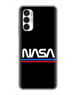 Чехол для TECNO POVA 3 (LF7n) с картинкой «NASA — классика Red Blue»
