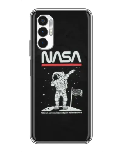 Чехол для TECNO POVA 3 (LF7n) с картинкой «NASA — шагаем по Луне»