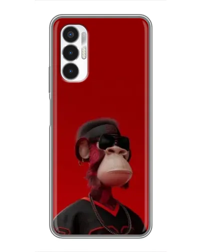 Чехол для TECNO POVA 3 (LF7n) с картинкой «Bored Ape в красном»