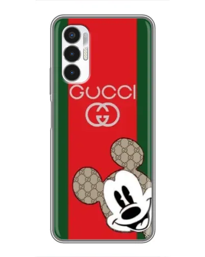Чехол для TECNO POVA 3 (LF7n) с картинкой «Gucci — полосы и Микки»
