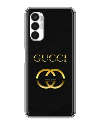 Чехол для TECNO POVA 3 (LF7n) с картинкой «Золотой логотип Gucci»