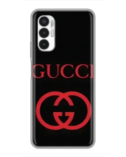 Чехол для TECNO POVA 3 (LF7n) с картинкой «Gucci — красный логотип»