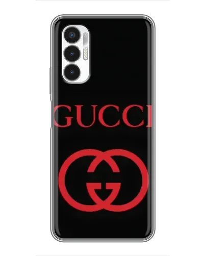 Чехол для TECNO POVA 3 (LF7n) с картинкой «Gucci — красный логотип»
