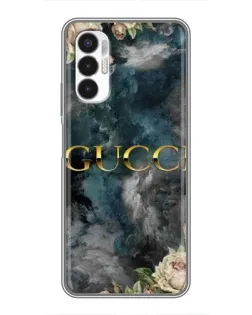 Чехол для TECNO POVA 3 (LF7n) с картинкой «Абстрактные цветы Gucci»