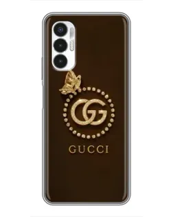 Чехол для TECNO POVA 3 (LF7n) с картинкой «Gucci — золотая бабочка»