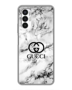 Чехол для TECNO POVA 3 (LF7n) с картинкой «Gucci — мраморный шик»