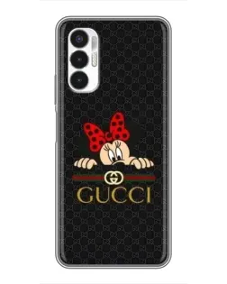 Чехол для TECNO POVA 3 (LF7n) с картинкой «Минни Маус Gucci — черный»