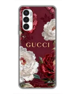 Чехол для TECNO POVA 3 (LF7n) с картинкой «Gucci — бордовые розы»