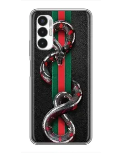 Чехол для TECNO POVA 3 (LF7n) с картинкой «Gucci — змея на полосе»