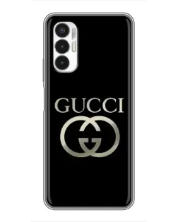 Чехол для TECNO POVA 3 (LF7n) с картинкой «Gucci — золото на черном»