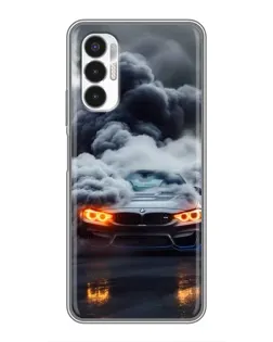 Чехол для TECNO POVA 3 (LF7n) с картинкой «BMW в дыму»