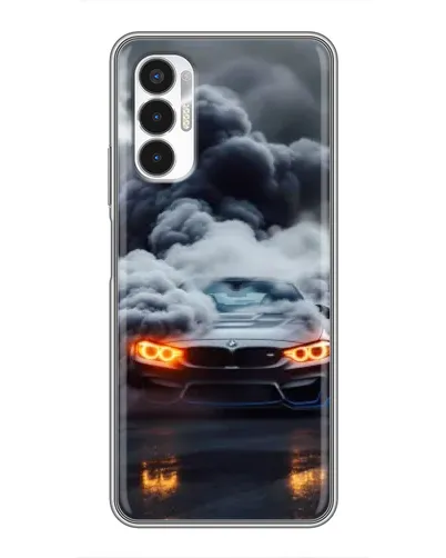 Чехол для TECNO POVA 3 (LF7n) с картинкой «BMW в дыму»