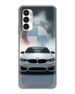 Чехол для TECNO POVA 3 (LF7n) с картинкой «BMW в белом дыму»
