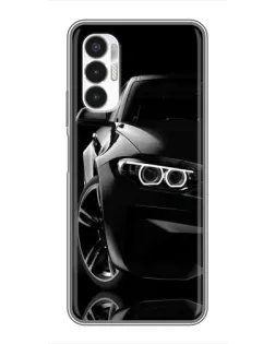Чехол для TECNO POVA 3 (LF7n) с картинкой «Черная BMW — профиль»