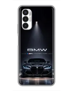 Чехол для TECNO POVA 3 (LF7n) с картинкой «BMW сквозь ночной город»