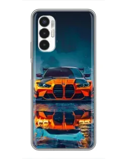 Чехол для TECNO POVA 3 (LF7n) с картинкой «BMW — золотая эмблема»