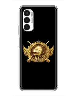 Чехол для TECNO POVA 3 (LF7n) с картинкой «PUBG — оранжевый градиент»