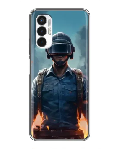 Чехол для TECNO POVA 3 (LF7n) с картинкой «PUBG — реалистичный герой»