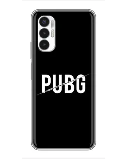 Чехол для TECNO POVA 3 (LF7n) с картинкой «PUBG — белый логотип»
