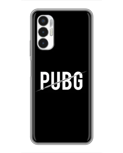 Чехол для TECNO POVA 3 (LF7n) с картинкой «PUBG — белый логотип»
