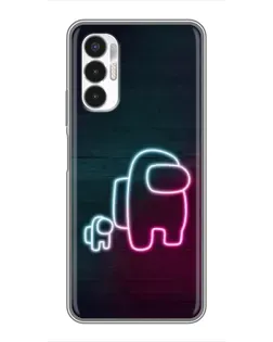 Чехол для TECNO POVA 3 (LF7n) с картинкой «Among Us неон-арт»