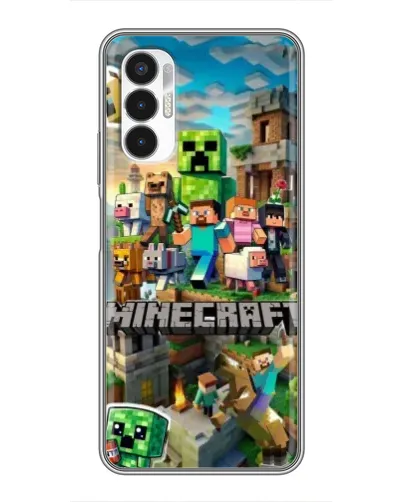 Чехол для TECNO POVA 3 (LF7n) с картинкой «Замок Minecraft»