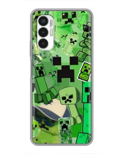 Чехол для TECNO POVA 3 (LF7n) с картинкой «Криперы Minecraft»