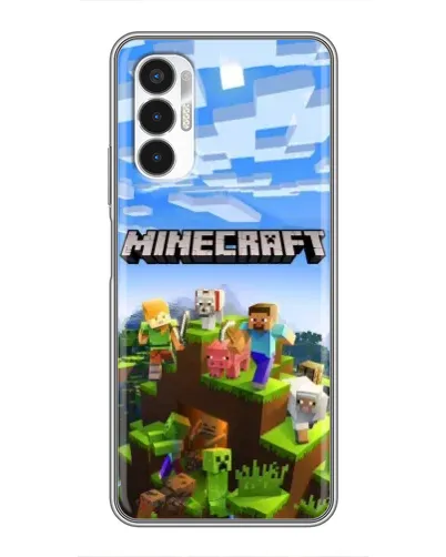 Чехол для TECNO POVA 3 (LF7n) с картинкой «Minecraft классический мир»