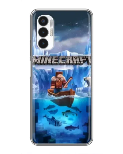 Чехол для TECNO POVA 3 (LF7n) с картинкой «Minecraft ледяной мир»