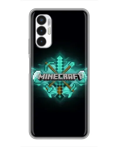 Чехол для TECNO POVA 3 (LF7n) с картинкой «Minecraft Diamond лого»