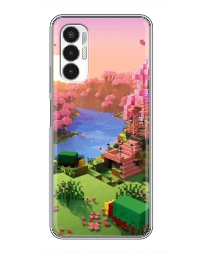 Чехол для TECNO POVA 3 (LF7n) с картинкой «Розовое дерево Minecraft»